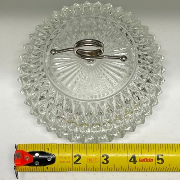 VINTAGE 1960's Indiana Glass Diamond Point Cut Covered Candy Dish  Bowl & Lid - Picture 9 of 12